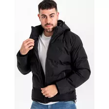 Campera Puffer Hombre Con Piel Imp. Impermeable Y Regulable