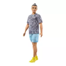 Boneco Ken Fashionista Camiseta Cinza Estampada 204 Mattel 