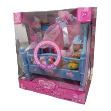 Muñeca Con Cama Cuna Lovely Doll