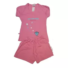 Pijama Nena Verano Luciamendez Remera Y Short Algodon Liso