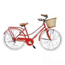 Bicicleta Paseo Femenina Le Bike Classic Vintage 2021 R26 1v Freno V-brakes Color Rojo Con Pie De Apoyo 