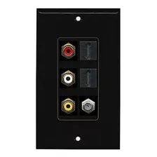 Riteav - (compuesto Rca Decorativo De 1 Unidad (negro) Placa