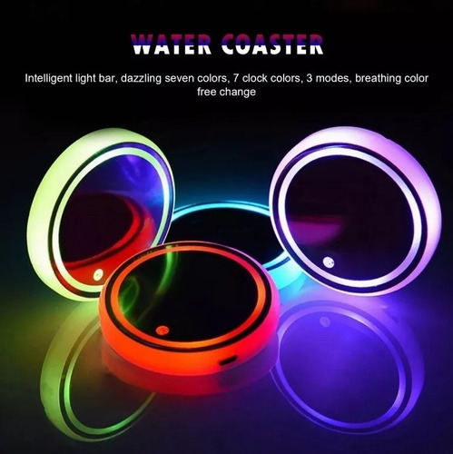 2pk Porta Vasos Con Luz Led Emblema Para Varios Marcas Foto 6