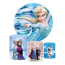 Trio Capa Cilindros + Painel Redondo Veste Fácil Frozen 1,50