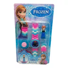 Relógio Digital Infantil Frozen Anna + Boneco Do Persongem