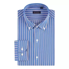 Camisa Social Masculina Listrada Vertical Para Férias, Casua