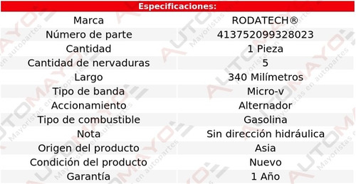 1-banda Accesorios Micro-v Alternador Lanos 1.5l 4 Cil 01-02 Foto 2