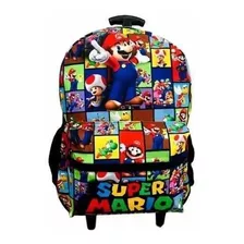 Mochila Super Mario Bross Rodinhas Juvenil Escolar Viagem