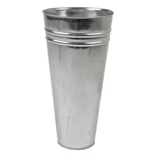 Vaso Cone Decorativo 40 Cm Metal Galvanizado 