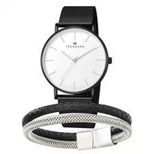 Reloj Caballero Black&white + Pulsera Premium De Regalo (g)