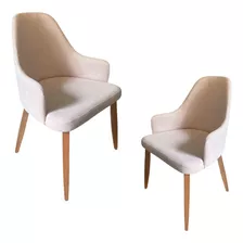 Cadeira Para Mesa De Jantar Kloe Linho/madeira Maciça