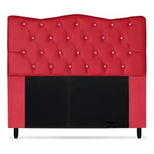 Cabeceira Casal Duna P/ Cama Box De 140cm Suede Vermelho