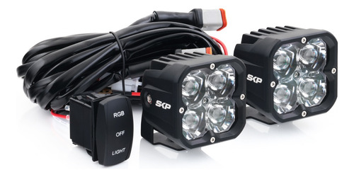 Kit Faros Led Rgb Y Luz Blanca Rzr Maverick X3 Bmw Jeep Skp Foto 3