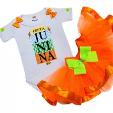 Roupa Infantil Arraiá Menina, Festa Junina Da Disney, Barato