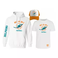 Kit Sudadera + Playera + Gorra Mod Nfl Miami Dolphins