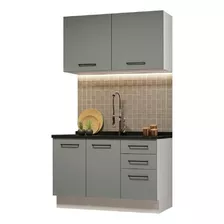 Mueble De Cocina Madesa Agata Sin Lavadero 120 Cm Color Gris