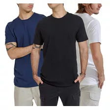 Pack X3 Remera Basica Algodon Hombre Lisa Premium 