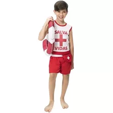 Fantasia Conjunto Salva Vidas Infantil Masculino Festa