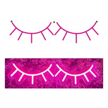 Letrero Led Neón Pestañas Lashes,decorativo Led De Neón