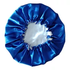 Touca De Cetim Dupla Face Regulável Azul Royal - Fafaty