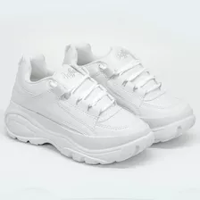 Tênis Plataforma Feminino Bufalo London Branco