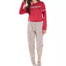 Pijamas Feminino Manga Longa Com Calça Em Algodão M