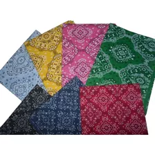  Tecido Artesanato Bandana Tricoline - Kit 7 Cortes 50x70cm