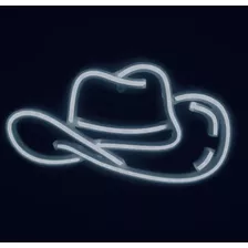 Luminária Chapeu Cowboy Parede Neon Led Decoração Luz Bivolt