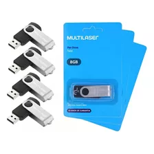 Kit 4 Pen Drive Multilaser Twist 8gb 2.0 Preto Pd587 Atacado