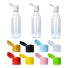 10 Mini Garrafinhas De Plástico 50ml Tampa Rosca Fliptop