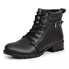 Bota Couro Fivela Resistente Ultra Conforto Antistress