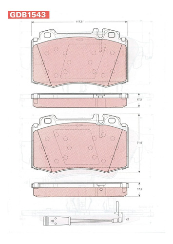 Balatas Delanteras C/sensor Mercedes-benz C200 2001-2002 Trw Foto 2