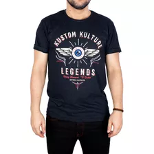 Camiseta Masculina Vintage Kustom Kulture Preta