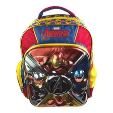 Mochila Escolar Primaria Avengers Vengadores Ruz Niño Marvel Color Amarillo Diseño De La Tela 158874