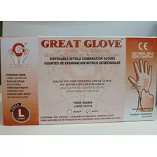 Guantes De Nitrilo Great Glove Talle L Celeste X100 