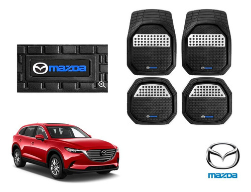 Tapetes 3d Logo Mazda + Cubre Volante Cx-9 2014 A 2022 2023 Foto 2