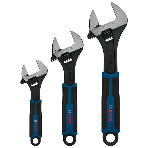 Set 3 Llaves Francesas Ajustables Bosch 6 8 10 Pulgadas