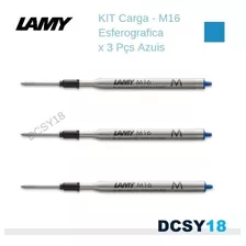 Kit: 3 Pçs. Refil Esferográfica Lamy M16 Azul - M Média