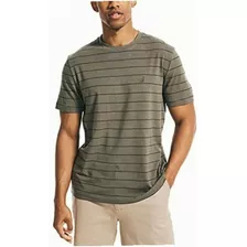 Nautica Navtech Playera A Rayas Para Hombre, Hillside Olive