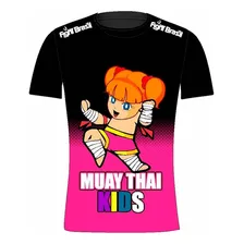 Camisa Camiseta Muay Thai Kids Feminina - Infantil - Fb-2068