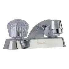 Grifo Mezcladora 4 Pulgadas Dos Manerales Para Lavabo Baño Acabado Mate Color Gris