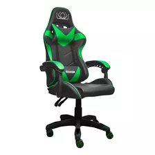 Silla Gamer Respaldo Cojin Ergonómico Reclinable Oficina Pc Color Verde Material Del Tapizado Cuero Sintético