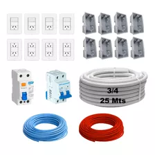 Kit De Electricidad Domiciliaria Completo Con Cables