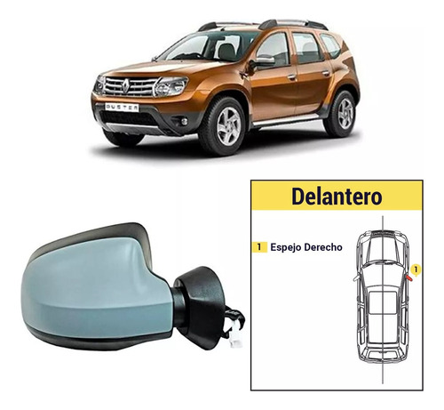 Espejo Derecho Electrico Renault Duster 2012 2019 P/pintar Foto 2