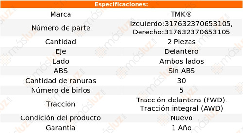 2- Mazas Delanteras Sportage 2.4l 4 Cil 2016/2019 Tmk Foto 2