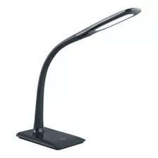 Lampara Escritorio Led Candil Velador Flip Dimerizable 7w Estructura Negro Pantalla Blanco