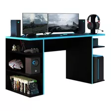 Mesa Para Computador Gamer 9409 Madesa Preto Azul