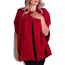 Poncho Blusa De Frio Em Crepe Feminino