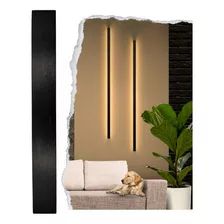 Arandela Led Ext Int Cabeceira Muro Fachada G G Preto 1.38m