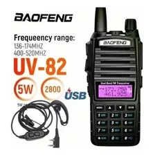 Rádio Comunicador Ht Walk Talk Baofeng Dual Band Uv-82 Bandas De Freqüência Vhf 144-148mhz E Uhf 420-450mhz Cor Preto